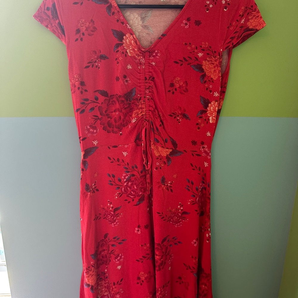 Mudd Red Flutter Sleeve Sundress
